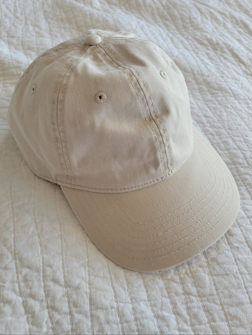 Classic Beige Cotton Baseball Hat